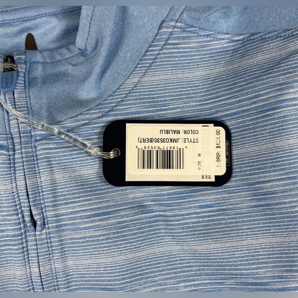 johnnie-O Golf Pullover Bert 1/4 Zip Malibu Blue Polyester Spandex - Picture 2 of 5